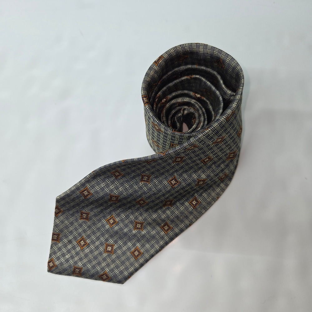 Vito Rufolo Mens Silk Geometric Pattern Tie Hand Made In Italy Designer‎ Necktie